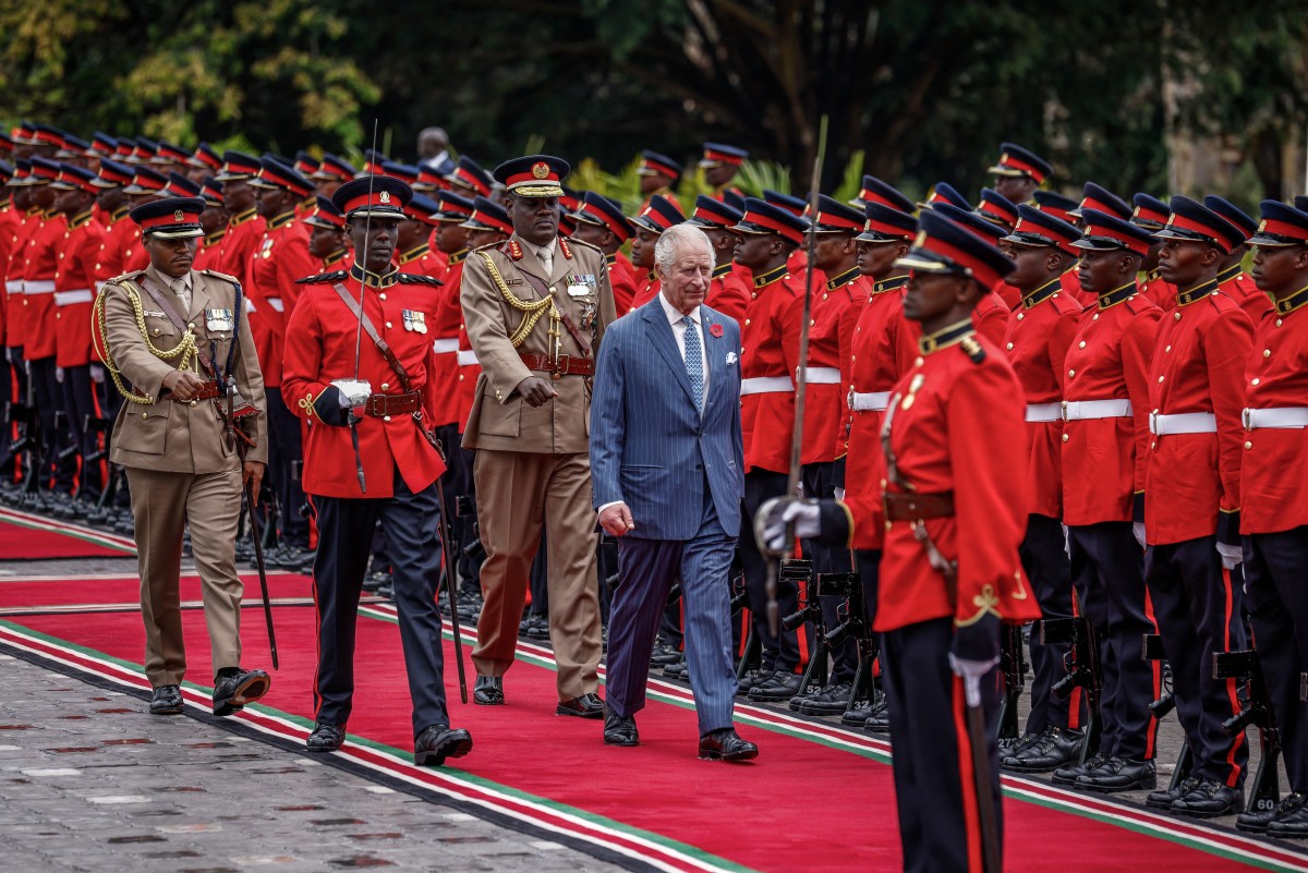 King Charles honoured with 21-gun salute during historic Kenyan visit