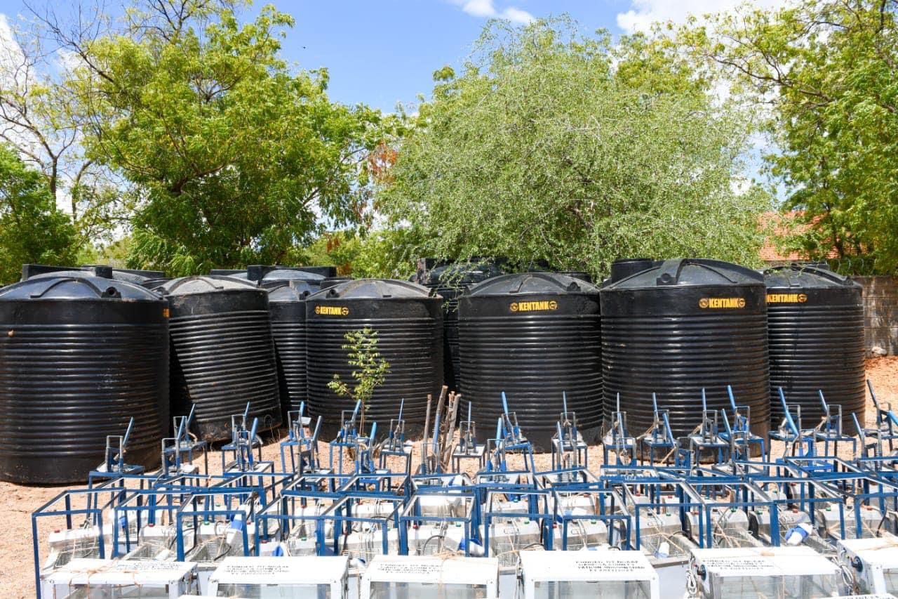 Garissa Woman Rep distributes tanks to schools for water harvesting
