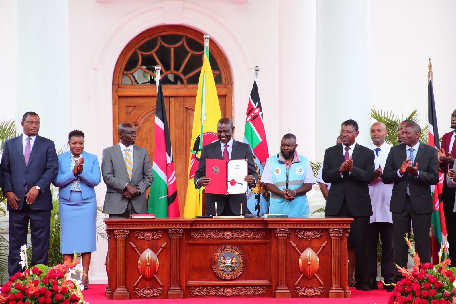 Court halts implementation of Ruto's new Social Health Insurance Fund - President William Ruto signs Universal Health Coverage Bills at State House, Nairobi, on October 19, 2023. (Photo: PCS)