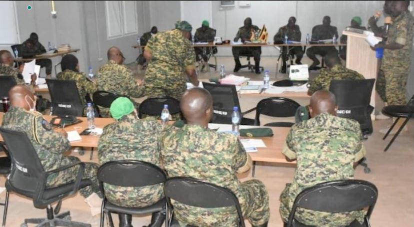 Ugandan high-ranking army officers face court-martial for 'cowardice' in Somalia - A Ugandan Army Court Martial in session (Photo Courtesy)