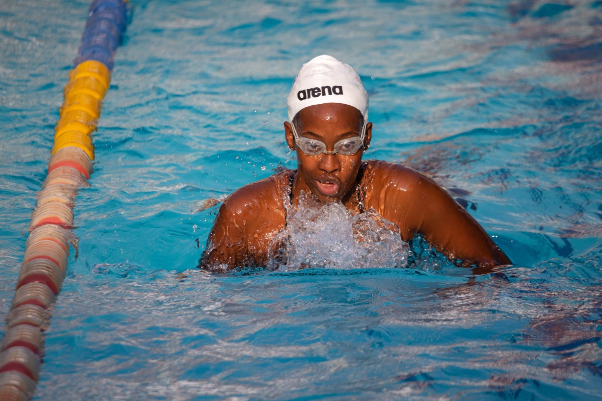 Ugandan teen Paralympian enjoys confounding stereotypes - Ugandan Husnah Kukundakwe, 16, swims during a training session at Elite swim and gym center in Kampala on December 19, 2023, ahead of the 2024 Paris Paralympic games. (Photo by BADRU KATUMBA / AFP)