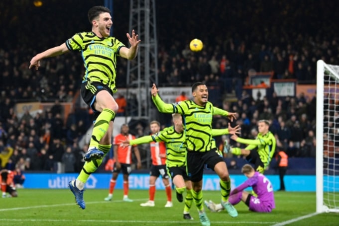 Rice caps Arsenal fightback in seven-goal Premier League thriller at Luton