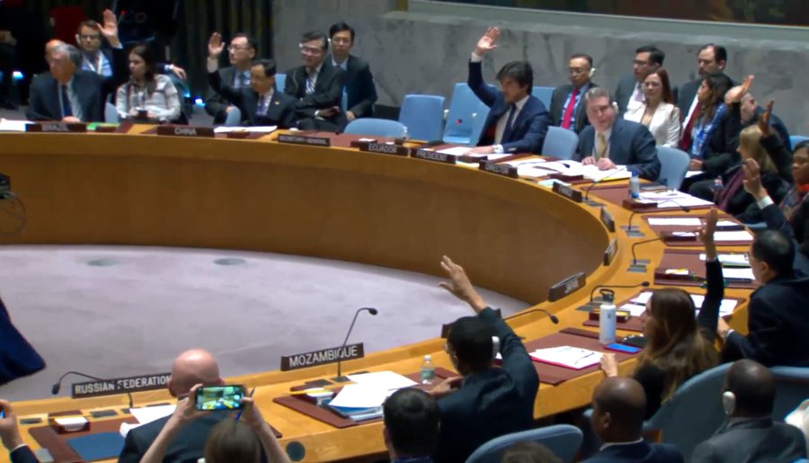 UN Security Council votes to boost humanitarian aid to Gaza, US, Russia abstain - The UN Security Council during the voting exercise. 