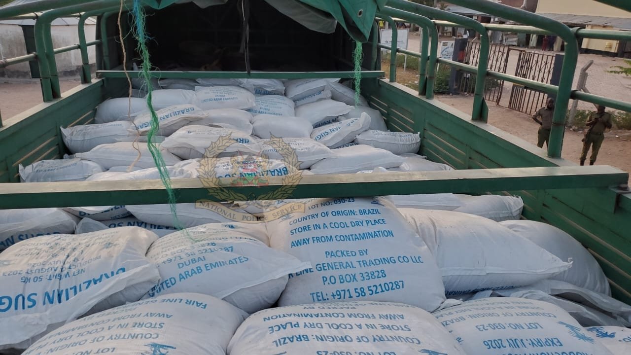 Police seize lorry carrying suspected contraband sugar, rice in Wajir