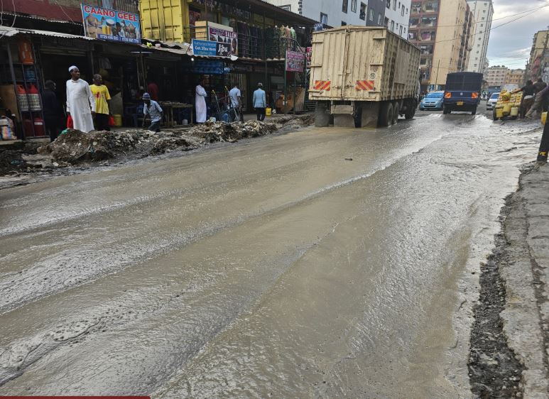 Environmental concerns as borehole drilling unleashes mud on Waudo Street, Eastleigh - Mud spewed along Waudo Street in Eastleigh.