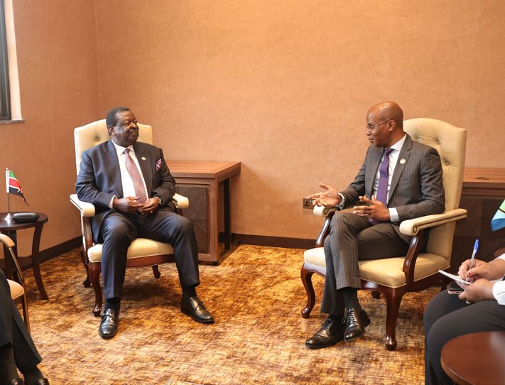 Mudavadi champions multilateralism and cooperation at NAM Summit in Uganda - Prime Minister Musalia Mudavadi meeting Tanzanian Foreign Minister Dr. January Makamba on the sidelines of NAM Summit in Kampala Uganda.