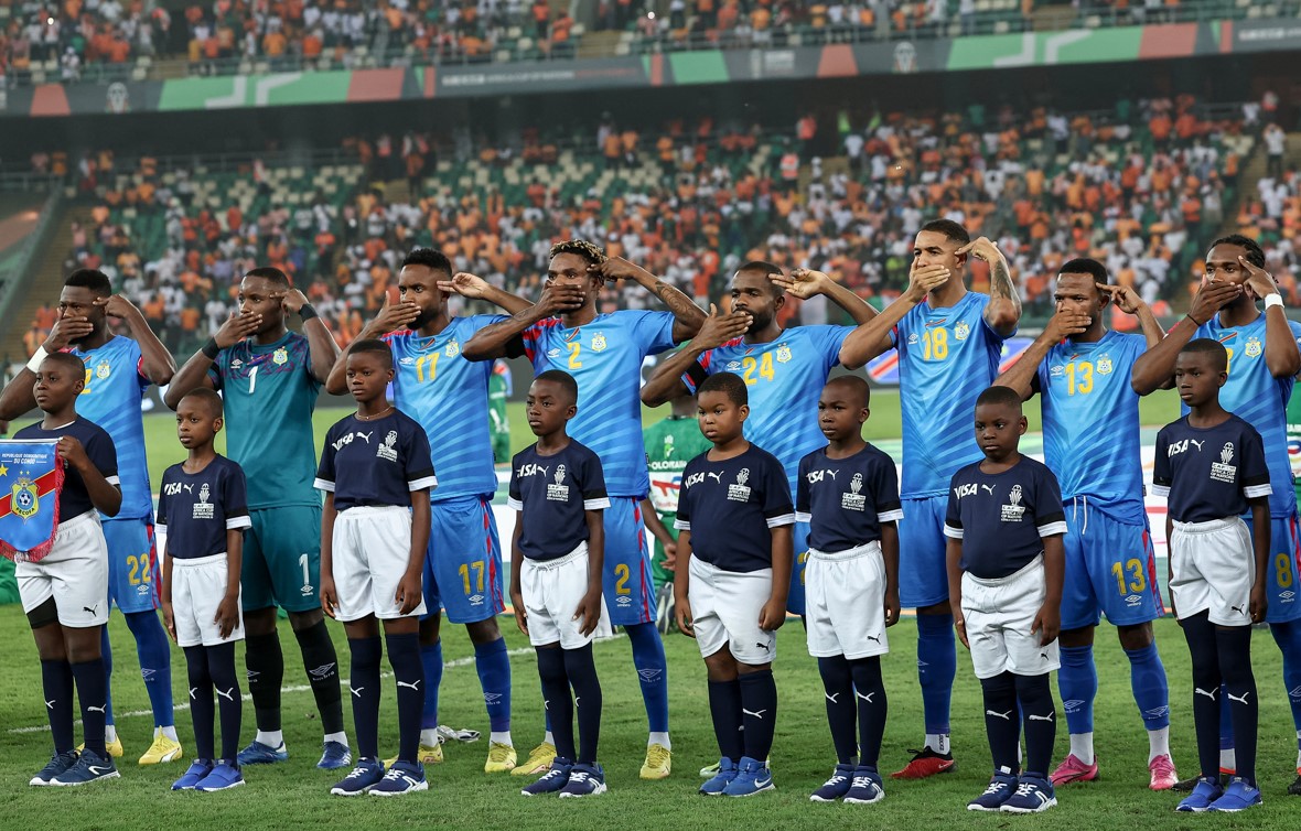 Congolese players protest against armed violence before AFCON semi-final match