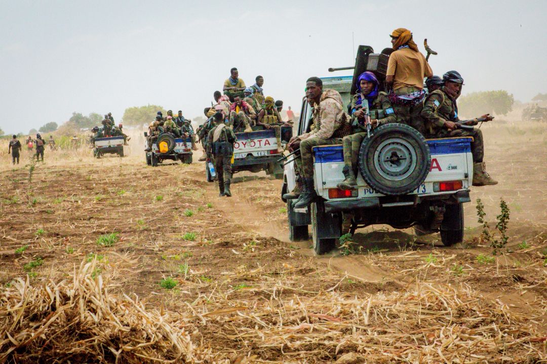 Somalia army, local tribal forces pursue Al-Shabaab militants - Members of the Somali National Army, paramilitary troops and local tribal forces conduct a cleanup operation against Al-Shabaab terrorists in the Lower Shabelle region on February 13, 2024. (Photo: SNTV) 