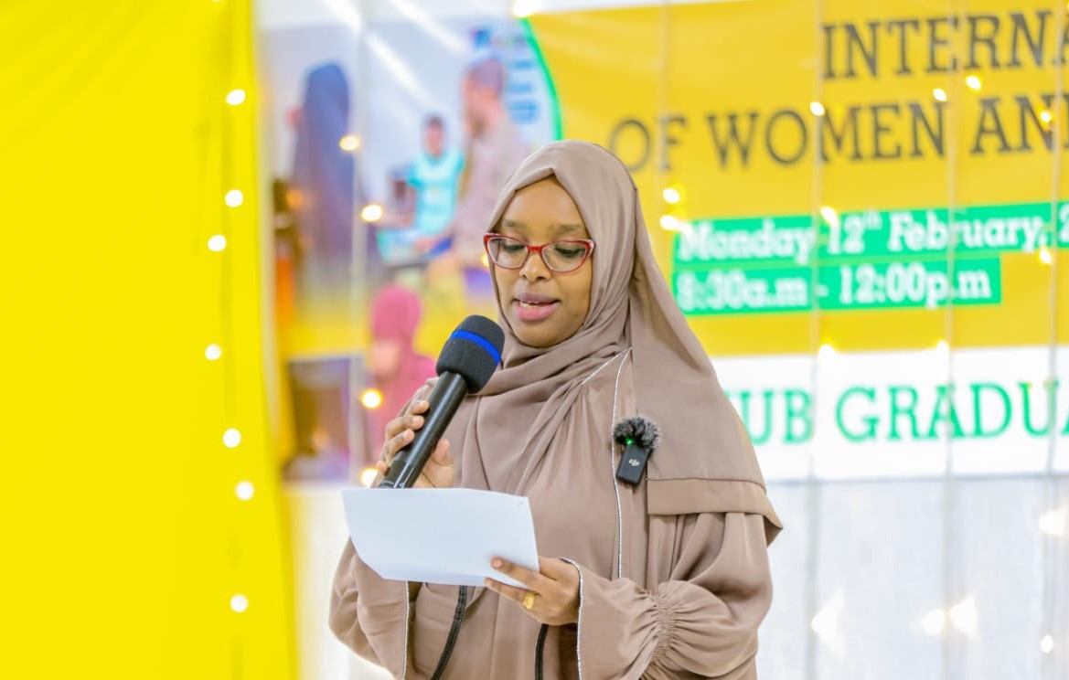 How Garissa's young professionals are retaining their skills at home - Fatuma Dubow during the graduation of 45 young women from Garissa who took part in the Northern Innovation and Empowerment Hub
programme on February 14, 2024. (Photo: NieHub)