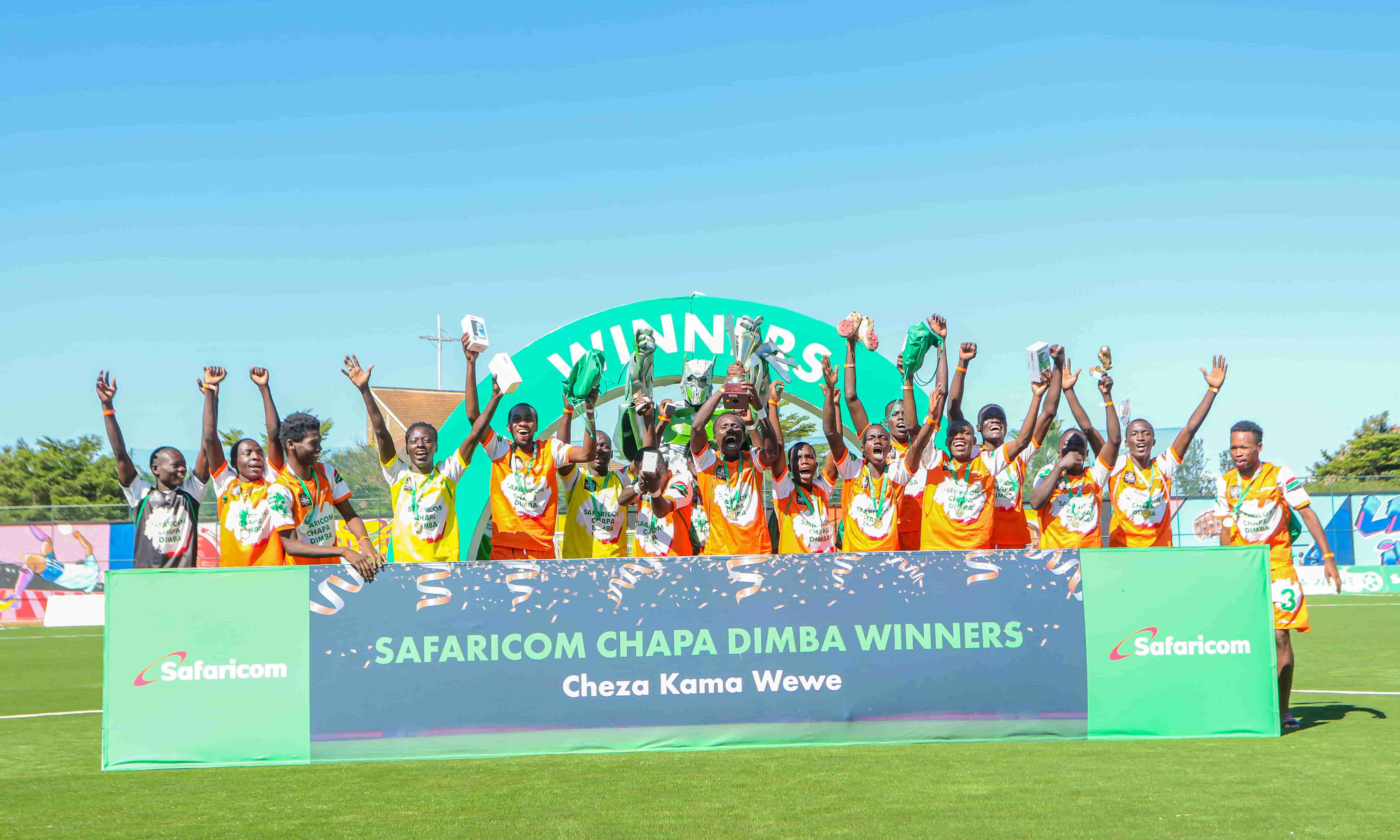 Young Kings and Dagoretti Mixed Girls’ Rule the Safaricom Chapa Dimba Nairobi Region - Young Kings celebrates after defeating Dagoretti Lions to win the Safaricom Chapa
Dimba Session 4 Nairobi region final match at Dandora stadium 