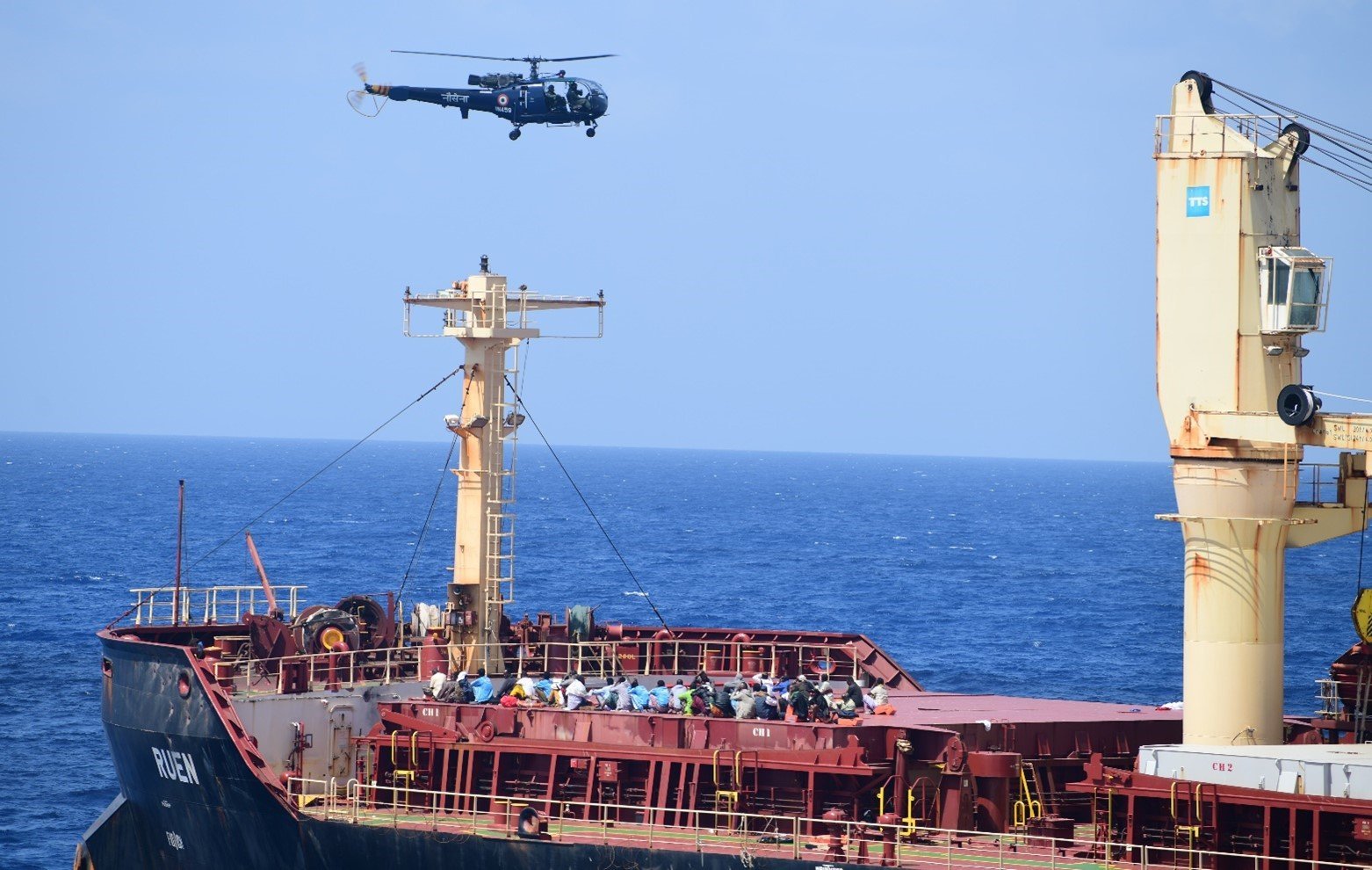 Indian Navy recaptures ship from Somali pirates, rescues 17 crew members