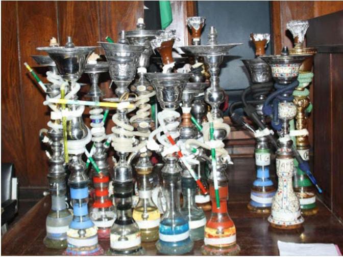 Shisha remains banned, Health Ministry says despite court ruling - Shisha pots presented as exhibits at City Hall, Nairobi in a past crackdown. (Photo: Joseph Ndunda/File) 