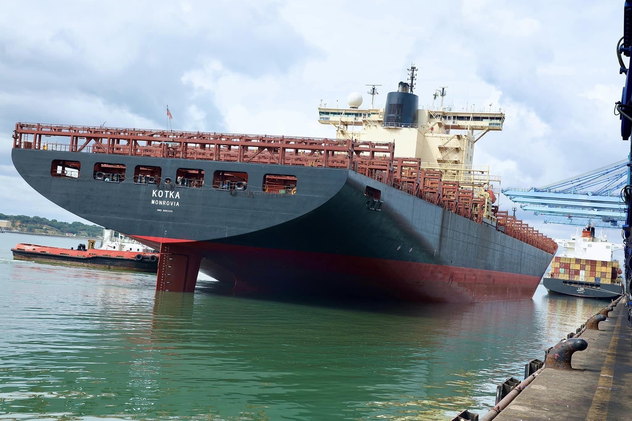 Longest container ship, MV Kotka, docks at Mombasa Port