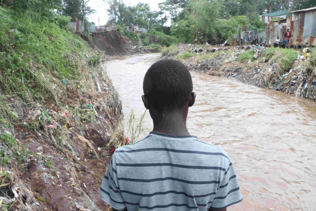 17-year-old boy, Ibrahim Makokha who was rescued by his brother Stephen Ochami from drowning at a river in Kiambiu village, Eastleigh on Thursday, April 25, 2024. (PhotoJustine Ondieki)