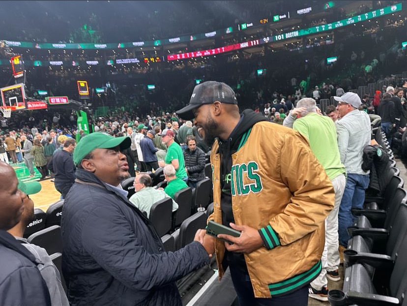 Former President Uhuru Kenyatta watches Miami Heat stun Boston Celtics