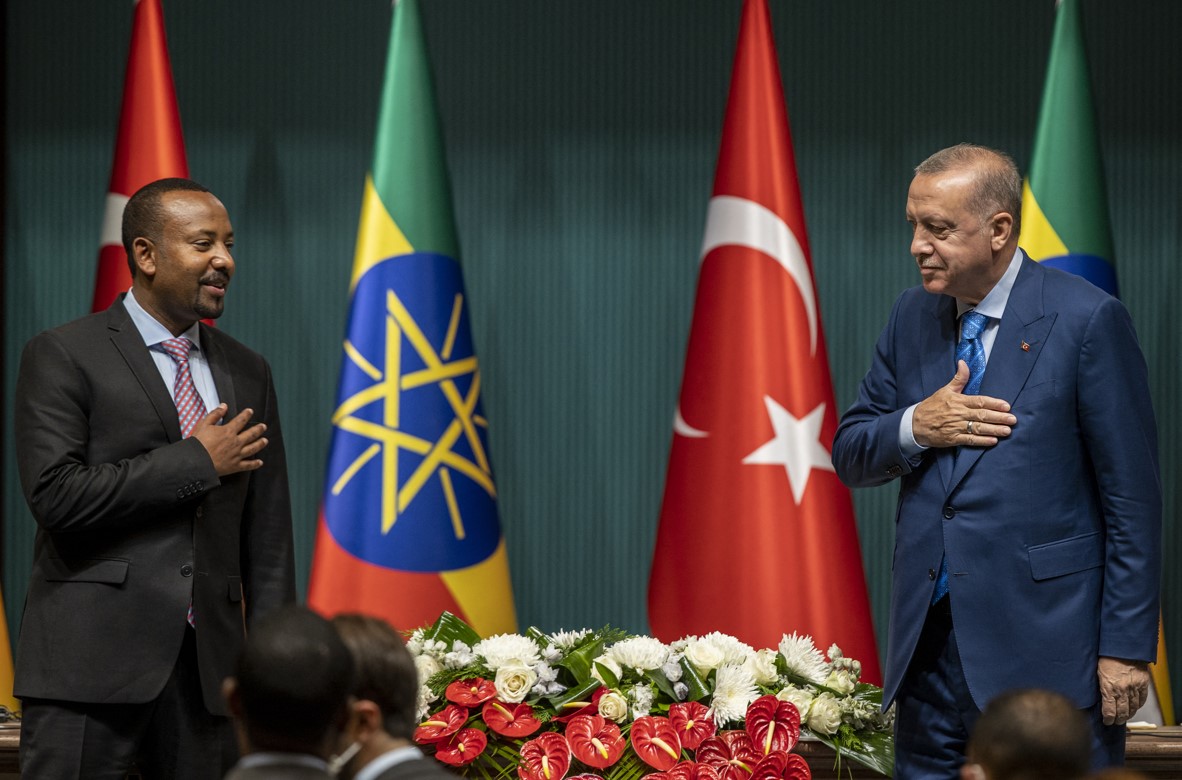 Turkey, Ethiopia have had close ties for many years: Somalia's maritime deals may shift dynamics - urkish President Recep Tayyip Erdogan (R) and Ethiopian Prime Minister Abiy Ahmed (L) hold a joint press conference at the Presidential Complex in Ankara, Turkey on August 18, 2021. (Photo: Ali Balikci/Anadolu Agency via AFP)