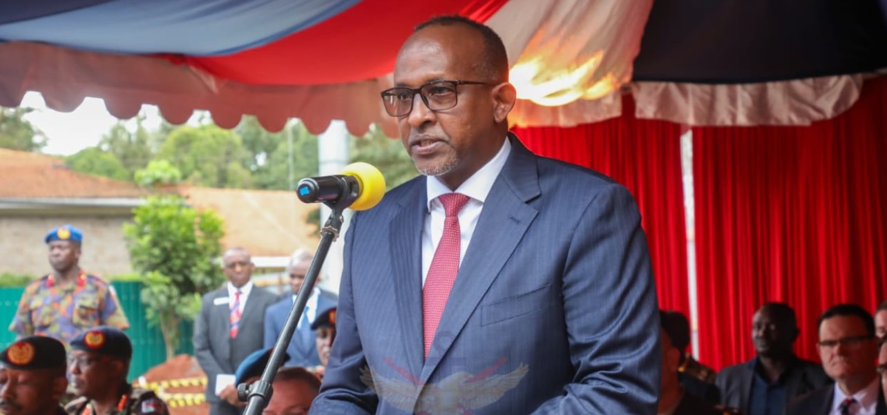 Defence CS Hon. Aden Duale presides over the ground-breaking ceremony for the construction of a new infrastructural block at the National Defence College in Karen, Nairobi on April 17, 2024. (Photo: KDF)