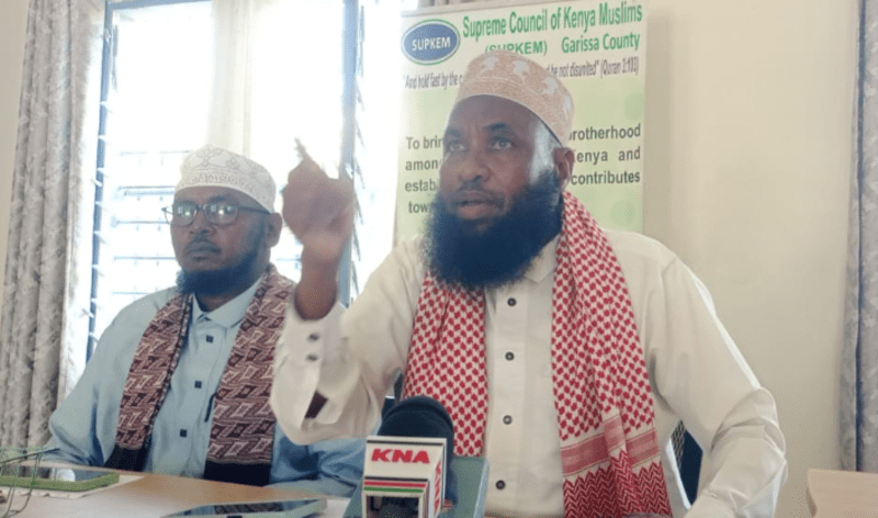 Leaders sound alarm over rising divorce cases in Garissa, decry child rights violations - Garissa branch Supkem officials led by Sheikh Hassan Abdi. (Issa Hussein) 