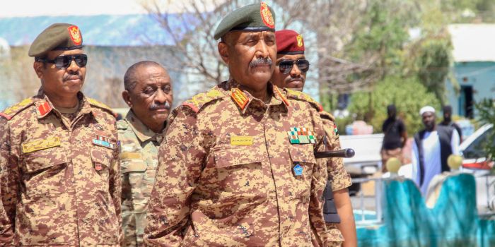 Sudan military leader Al-Burhan declares clean break from pre-war era - Sudan's army chief Abdel Fattah al-Burhan visits casualties receiving treatment at a hospital in the southeastern Gedaref state on April 10, 2024, the first day of Eid ul-Fitr. (Photo: AFP)