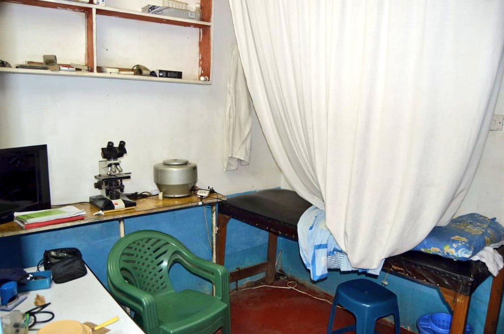 Inside a medical facility managed by a quack doctor in Kayole, who was arrested on Friday, April 12, 2024. (Photo: DCI) 