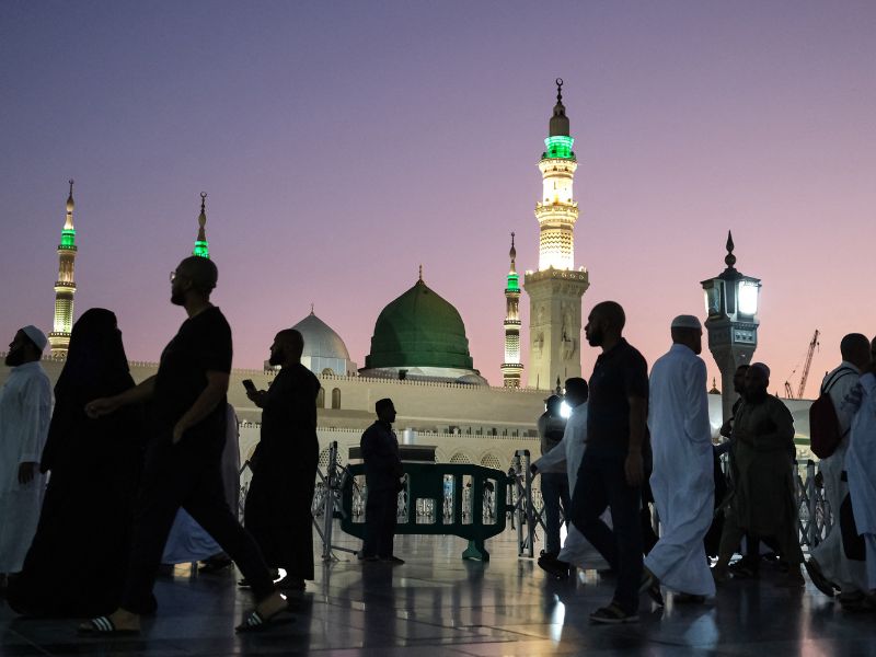 Kenya consulate in Saudi's Jeddah city to facilitate Hajj - Muslims visit Al-Masjid an-Nabawi to pray and perform prayer after completing the Hajj, in Medina, Saudi Arabia, on July 2, 2023. (Photo: Elif Ozturk Ozgoncu/Anadolu Agency via AFP)