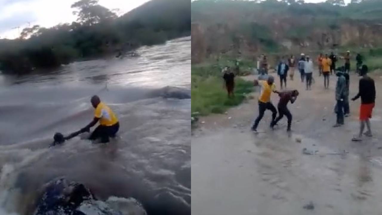 Featured image for Fact check: Viral video showing man rescued from flood waters isn't from Kenya