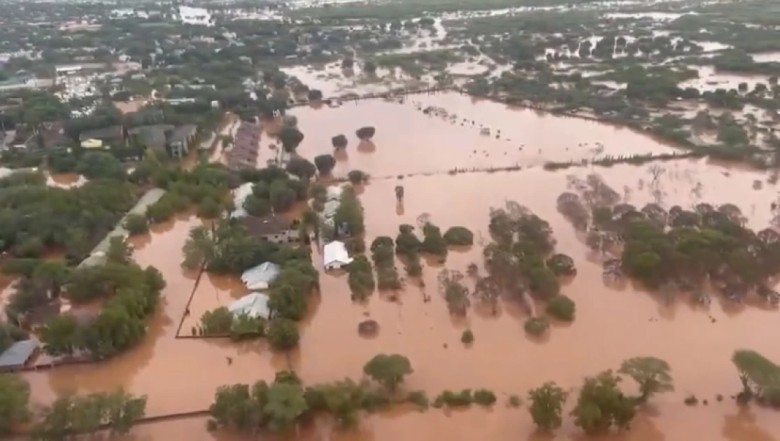 Aerial footage of floods in Garissa County on Sunday, November 26, 2023. Photo Kenya Red Cross (X).