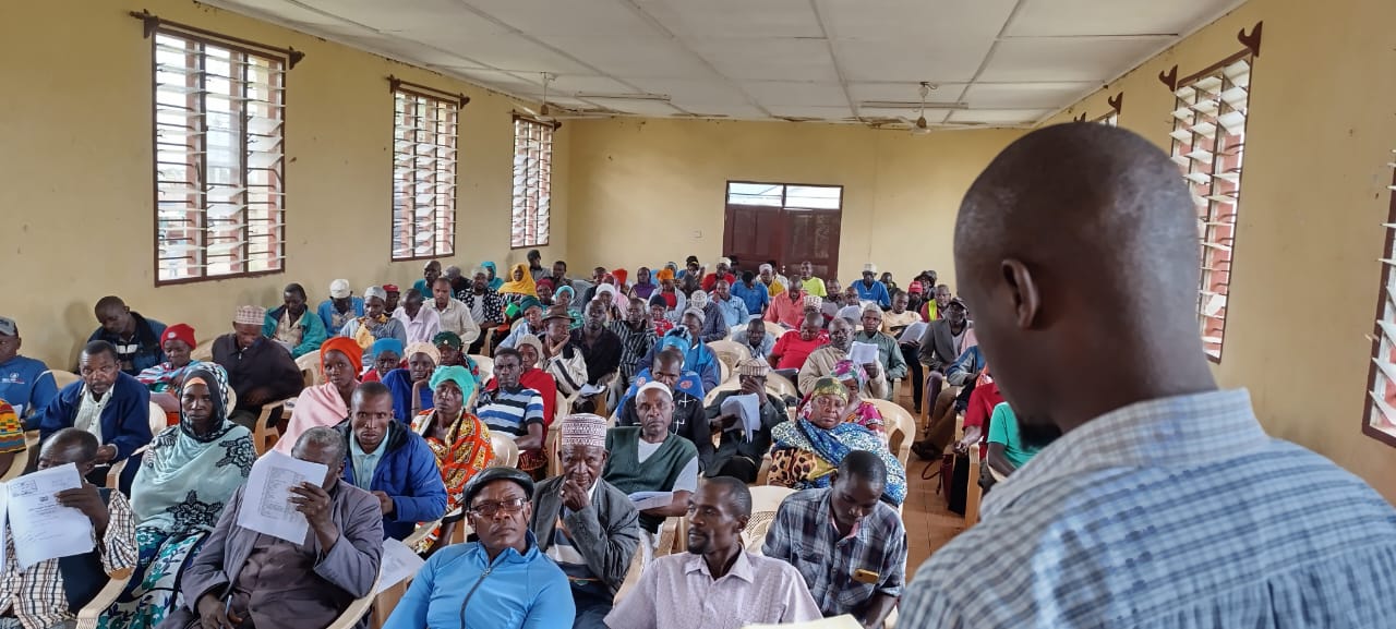 Participants from Mwereni ward during the public participation forum on finance bill 2024