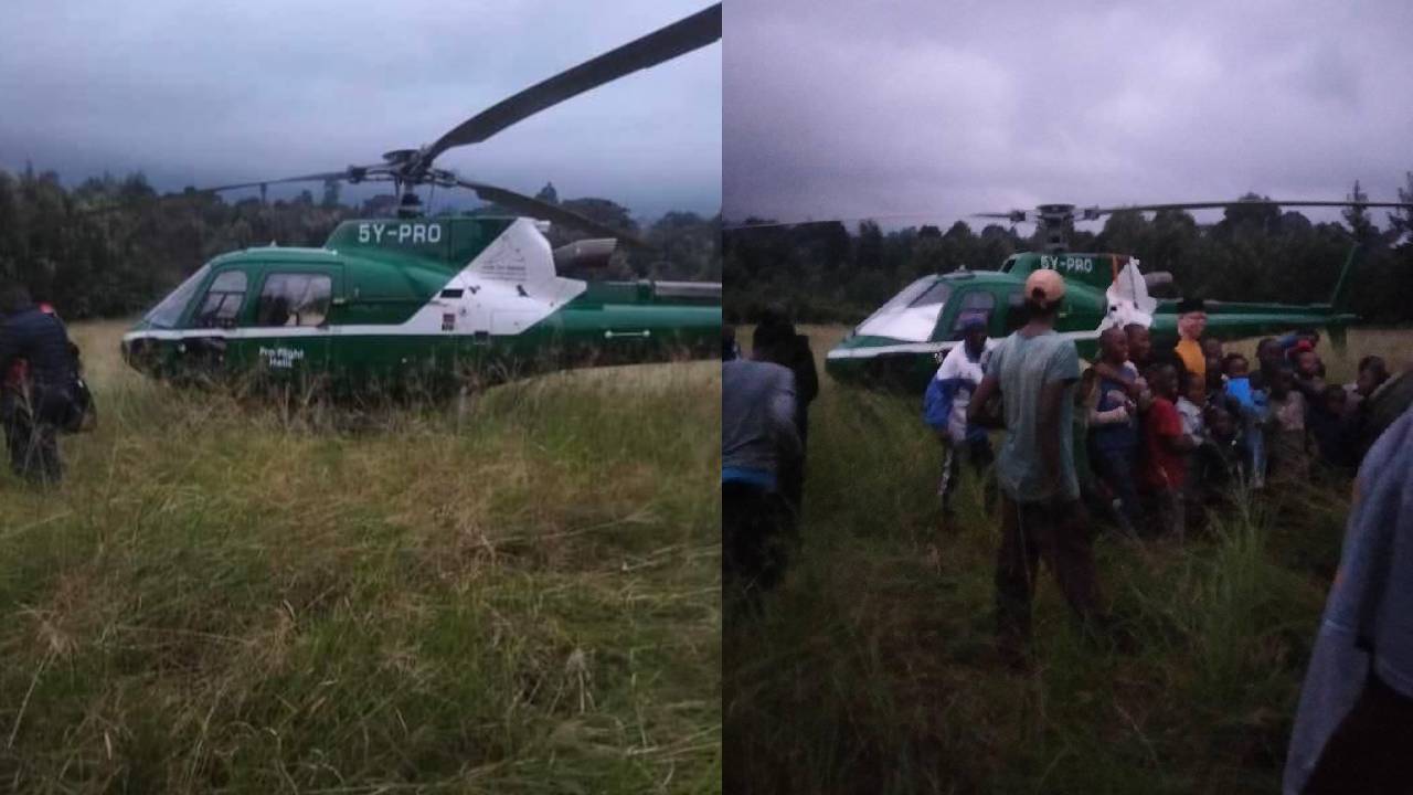 Chopper carrying Government Spokesperson, Red Cross boss forced into emergency landing in Kikuyu