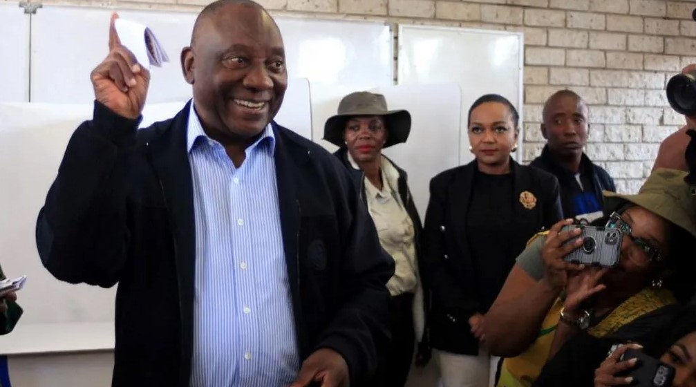 South Africa's Ramaphosa steers ANC in potentially pivotal election