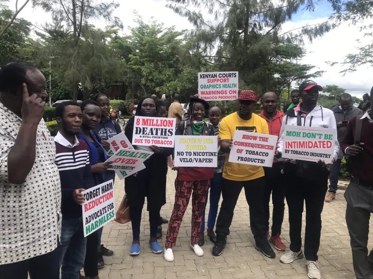 The growing threat of smokeless tobacco: Health risks and rising usage - Tobacco control activists from the Kenyan Tobacco Control Alliance (KETCA) protest against tobacco industry interference in a photo released on May 16, 2024. (Photo: UICC)