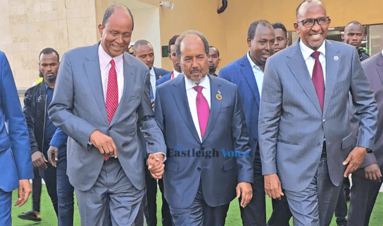 Somalia President Hassan Sheikh Mohamud tours Eastleigh