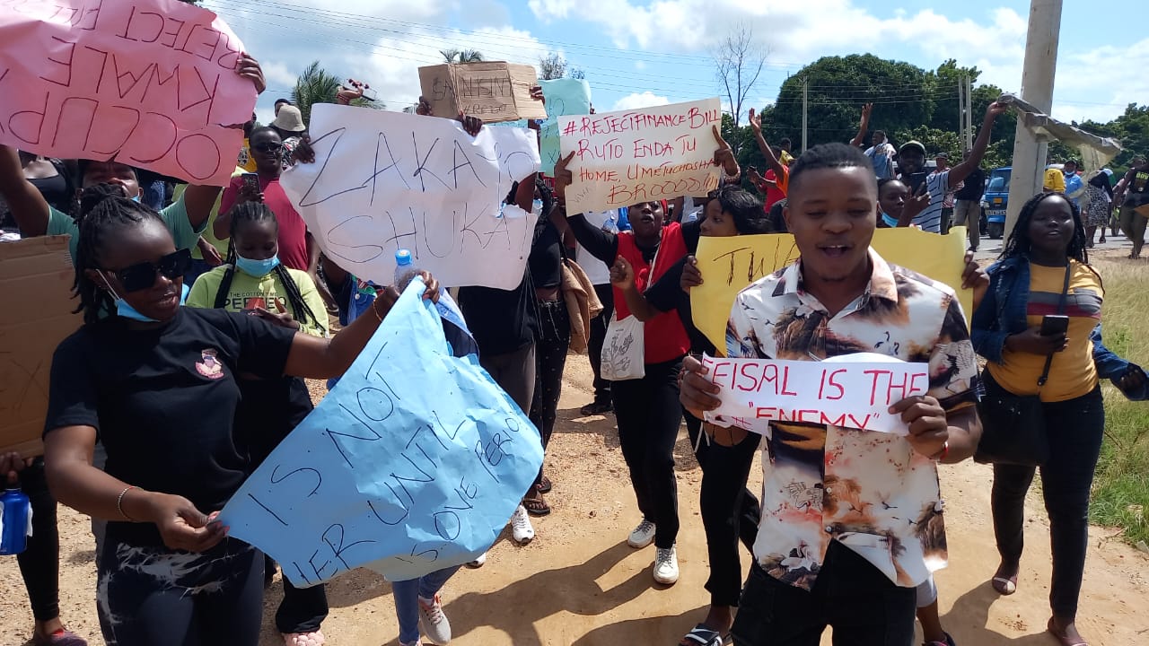 Kwale County youth join the anti-Finance Bill protests
