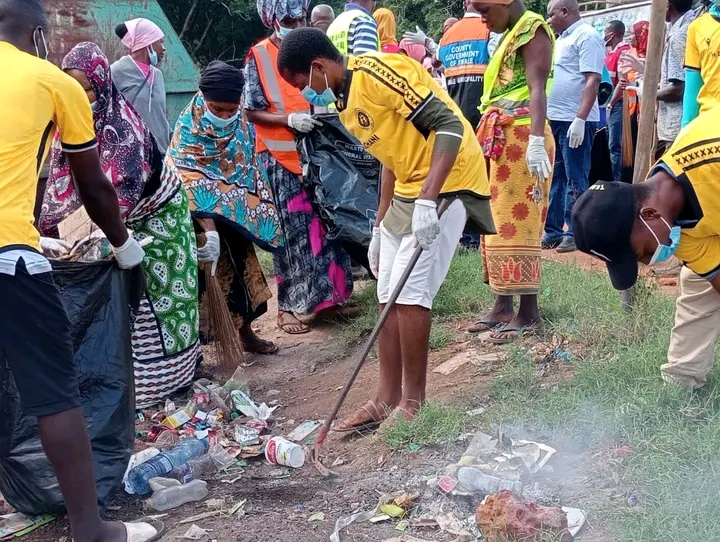 Kwale residents, KWS and county officials partner in town cleanup