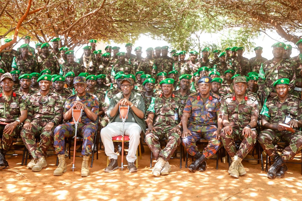 Kenya and Somalia record gains in security operations against Al-Shabaab - IGAD - CS Aden Duale with the Kenya Defence Forces (KDF) troops serving under ATMIS in Kismayo town, Jubbaland State. December 31.