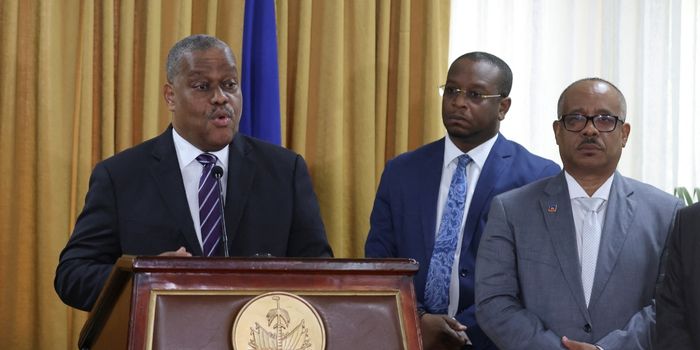 Kenyan police arrival in Haiti marks new era for security, prime minister tells UN - Haiti PM Garry Conille addresses the audience during a ceremony with members of the transition council, where he is presented as Haiti's interim Prime Minister, in Port-au-Prince, on June 3, 2024. (Photo: Ralph Tedy Erol/Reuters)