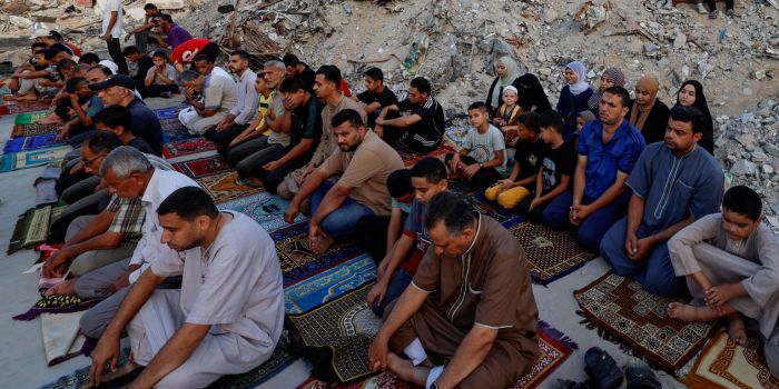 Palestinians in Khan Younis hold Eid ul-Adha prayers