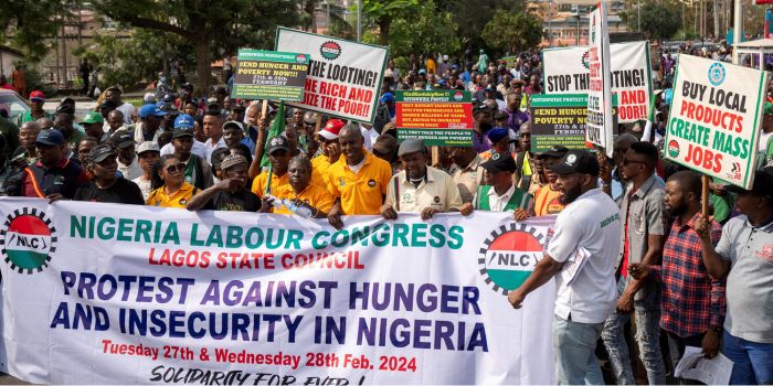 Nigeria's main labour unions declare indefinite strike over minimum wage