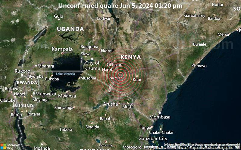 Earth tremor felt in Nairobi and its environs