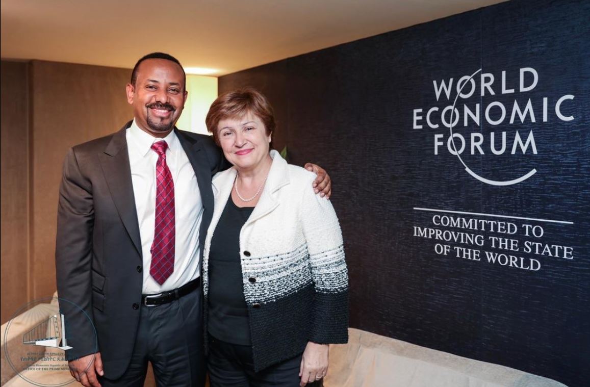 Ethiopia PM Abiy Ahmed with IMF President Kristalina Georgieva. (Photo: Office of the Prime Minister - Ethiopia)