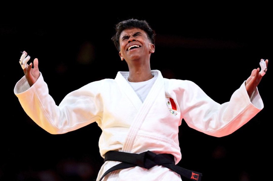 Paris 2024: Prisca Awiti, athlete with Kenyan heritage, wins Mexico’s first Olympic judo medal - Prisca Awiti reacts after winning silver (C) Rodolfo Landeros on X