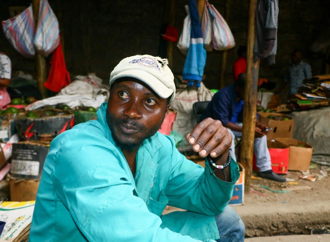 Benson Koko, a trader at Eastleigh's Mango Market. (Photo Justine OndiekiEV)