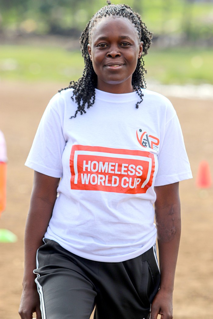 Evelyne Anyango at the Homeless Africa Women's Cup. [Photo: Charles Shisia, EV]