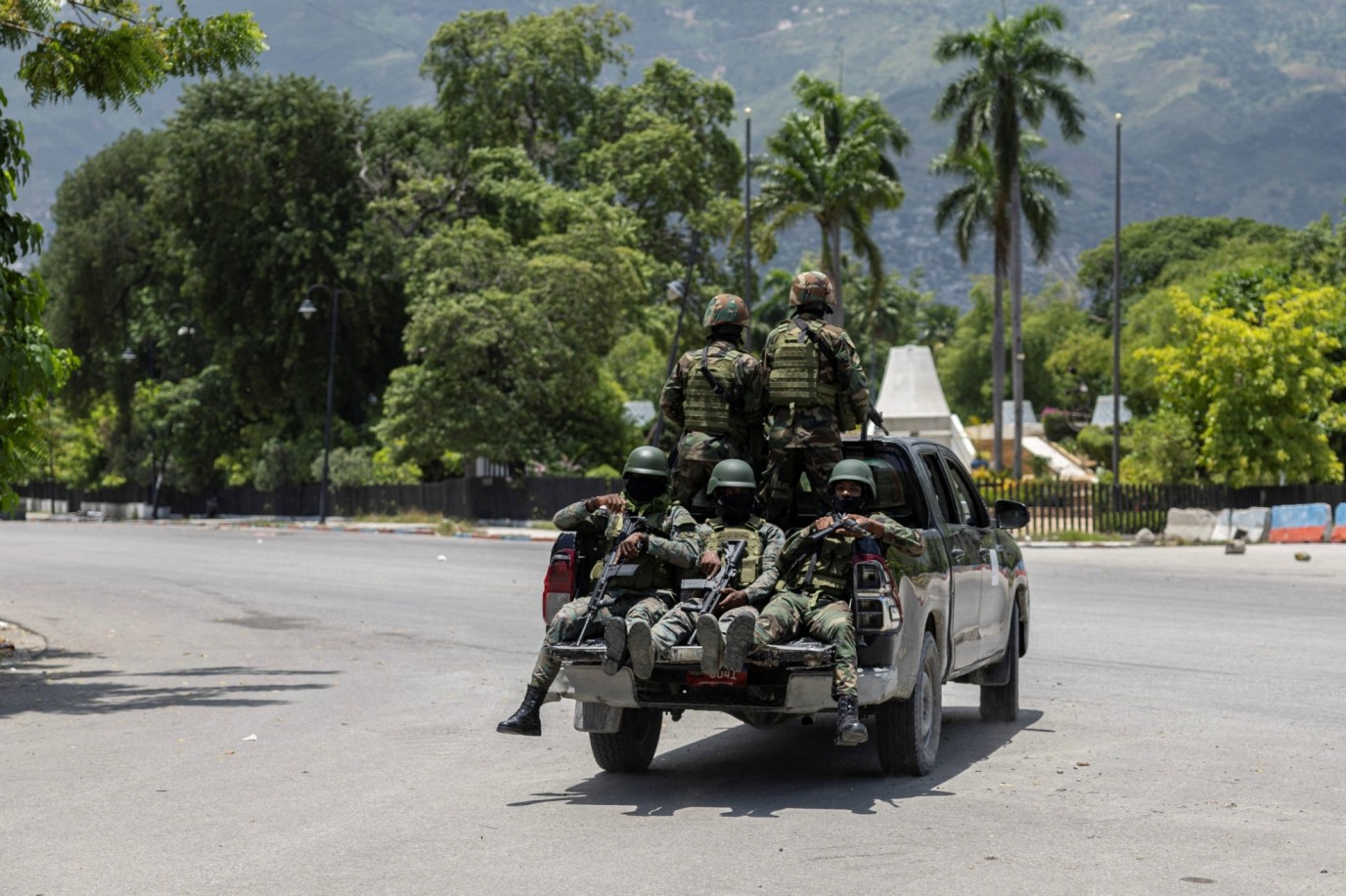 Haitian Army personnel patrol the Champs de Mars neighborhood, following the arrival of the first contingent of Kenyan police as part of a peacekeeping mission in the Caribbean country, in Port-au-Prince, Haiti June 30, 2024. REUTERSRicardo Arduengo
