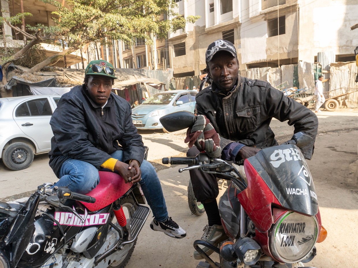 Boda boda riders at Jam Street, Eastleigh, in Kamukunji Constituency, Nairobi. (Photo: Ahmed Shafat/EV)