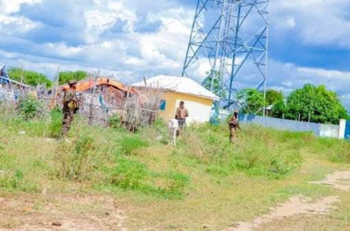 Jubaland Forces patrol Buulo Haji town, after repelling an Al-Shabaab attack on Monday, July 22, 2024 (Photo: Jubaland TV)