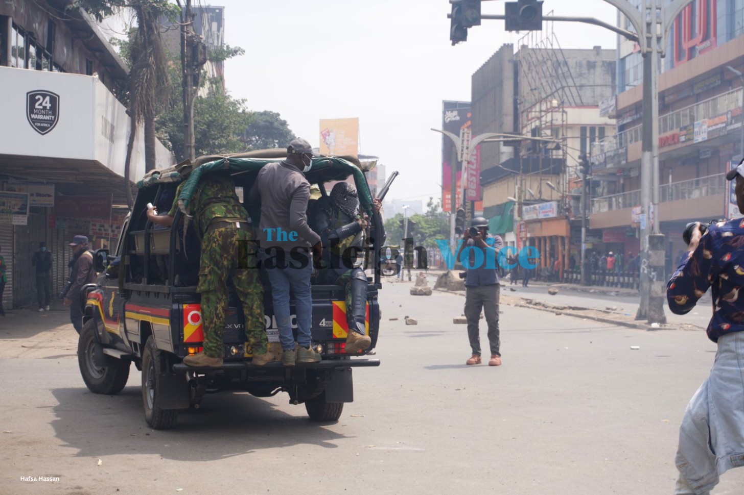 Police disperse protesters in Nairobi on Tuesday, J