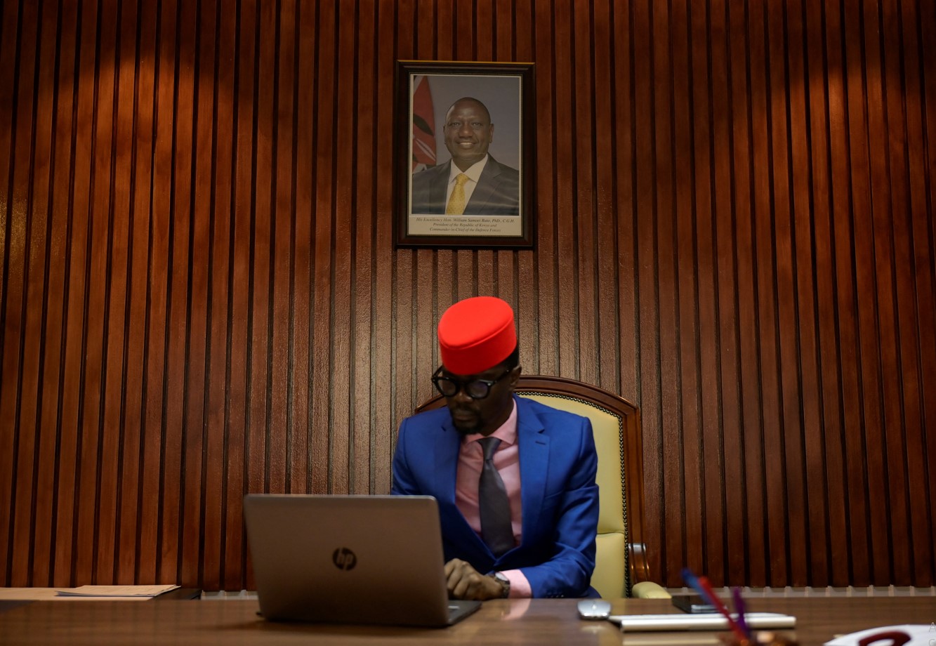 Didmus Barasa, a Kenyan Member of Parliament, works in his office in Nairobi, Kenya, on July 9, 2024. (Photo: REUTERS)