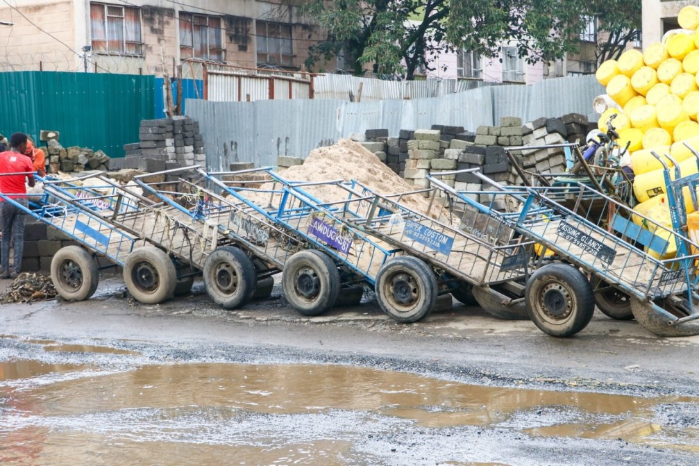 Several carts parked along the road in Eastleigh on July 10 2024. (Photo: Justine Ondieki)