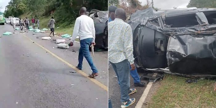 2 dead, 500 sacks of muguka stolen after vehicle overturns in Kwale